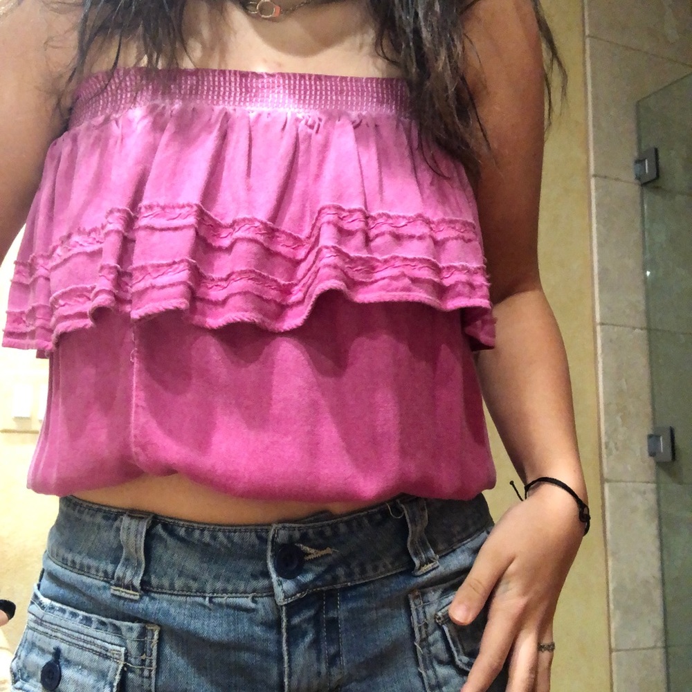 Caicos Ruffle Fray Bubble Tube Top